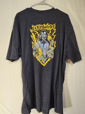 JekylHyde Graphic Zeus w Staff and Fire Tee Tshirt T-shirt Unisex Size 3XL Black
